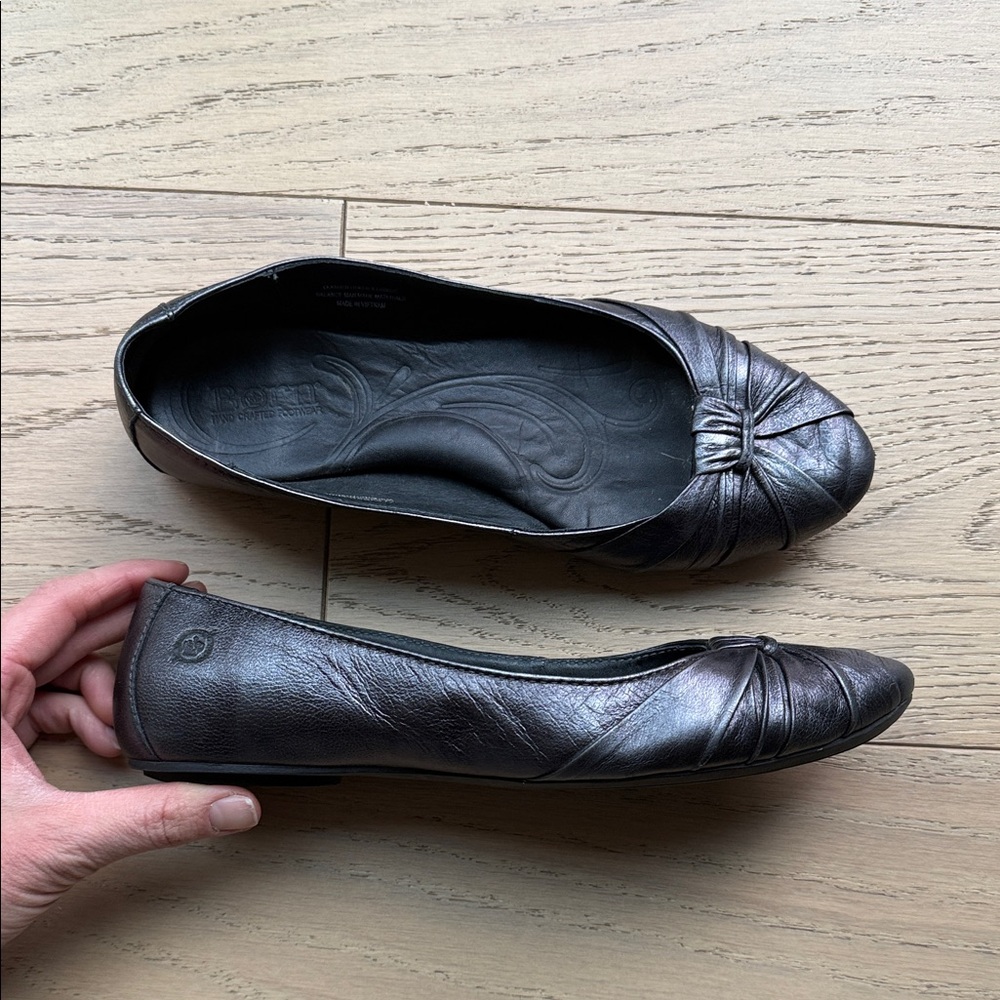 Born Metallic Black Women's Flats 7